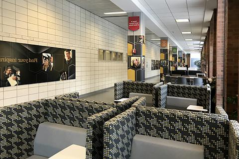 newly-renovated study space provides students a bright, cheery place to plug in a laptop